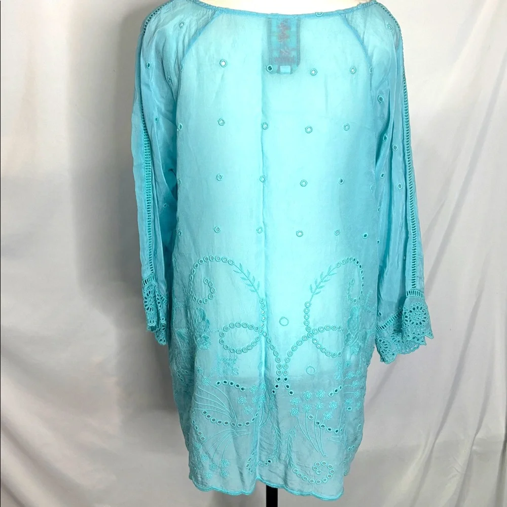 Johnny Was Natalie Tunic in Turquoise - Picture 7 of 9